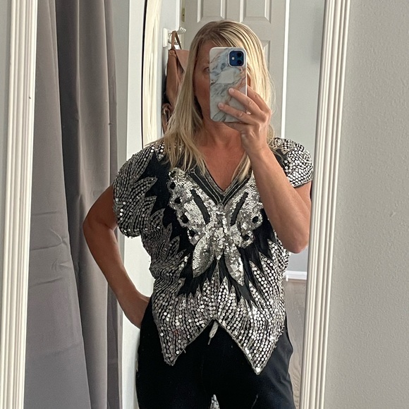 Super groovy 70’s sequined top - Picture 4 of 5